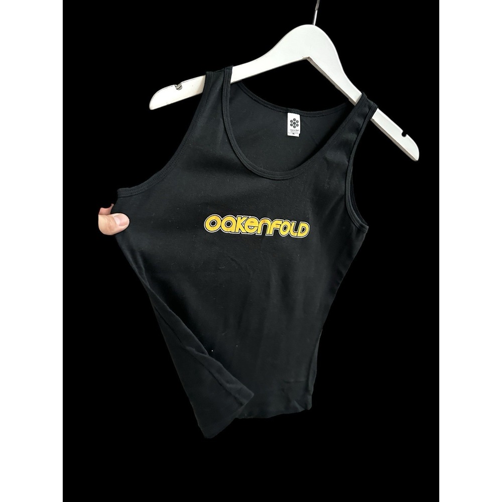 90's Paul Oakenfold Womens Tank‎ Top Sz XL Black DJ Y2K Techno E-Girl